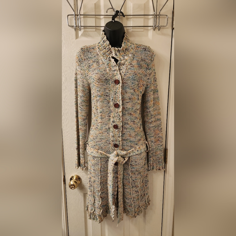 BCBG Multicolor Belted Duster